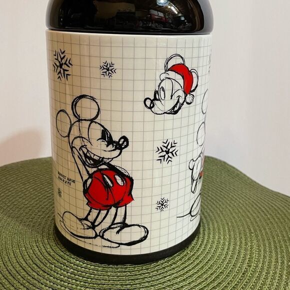 Disney Christmas Mickey Mouse Sketchbook Canister Cookie Jar NWT - Picture 4 of 11